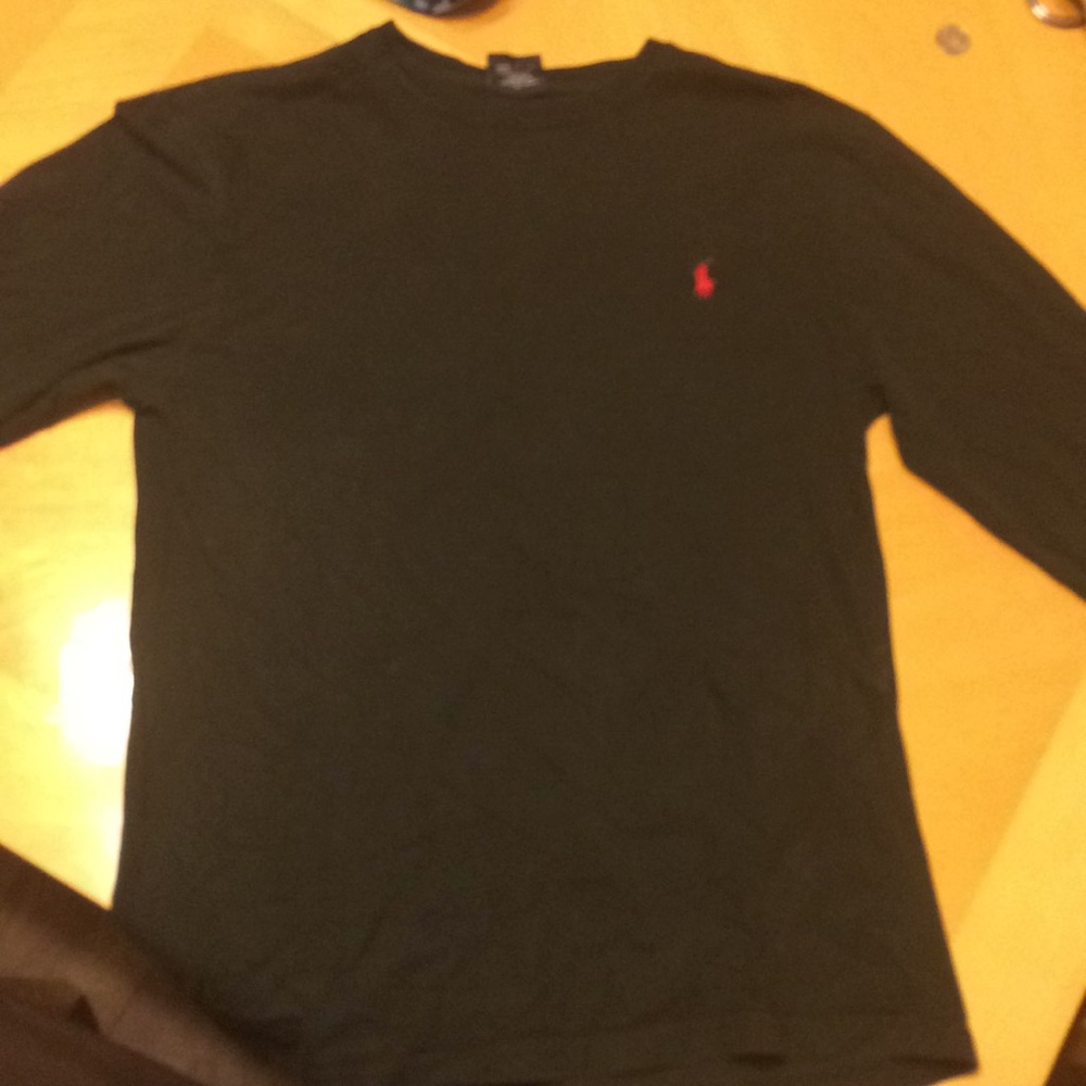 Black long sleeve polo shirt